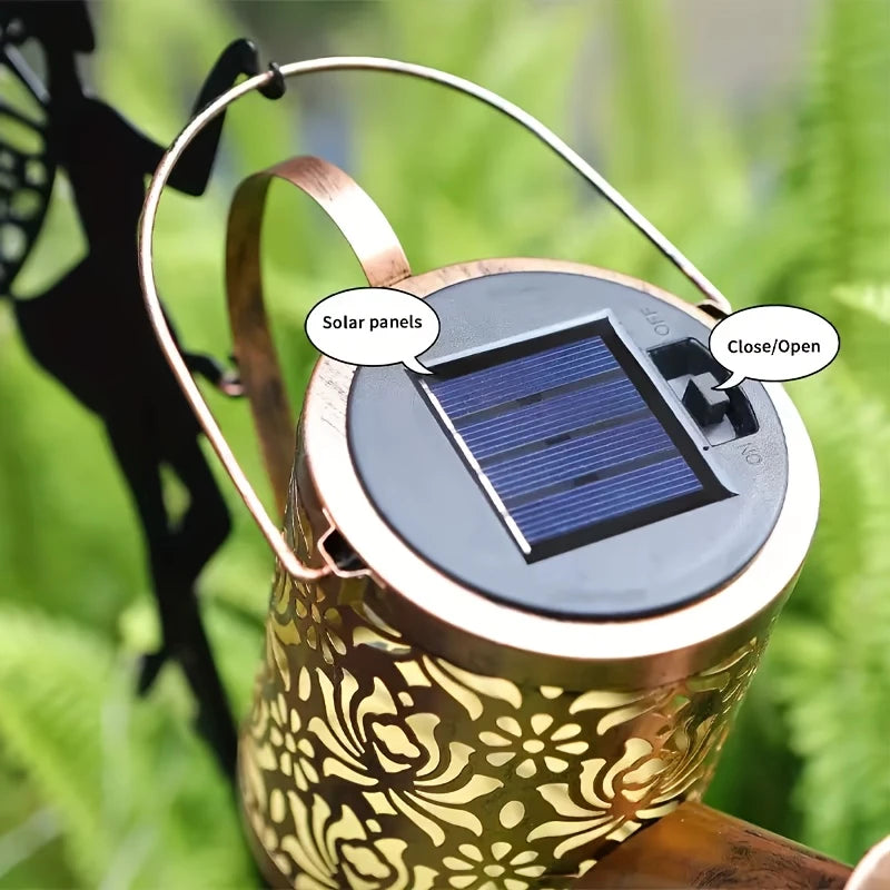 2pcs/1pc Solar Fairy Waterfall Lamp - Metal Kettle Garden Decoration, with LED Streamer Light, Very Suitable for Courtyard, Lawn and Outdoor Solar Stake Lights, IPX44, Yard Passage Lawn Decorative Lighting